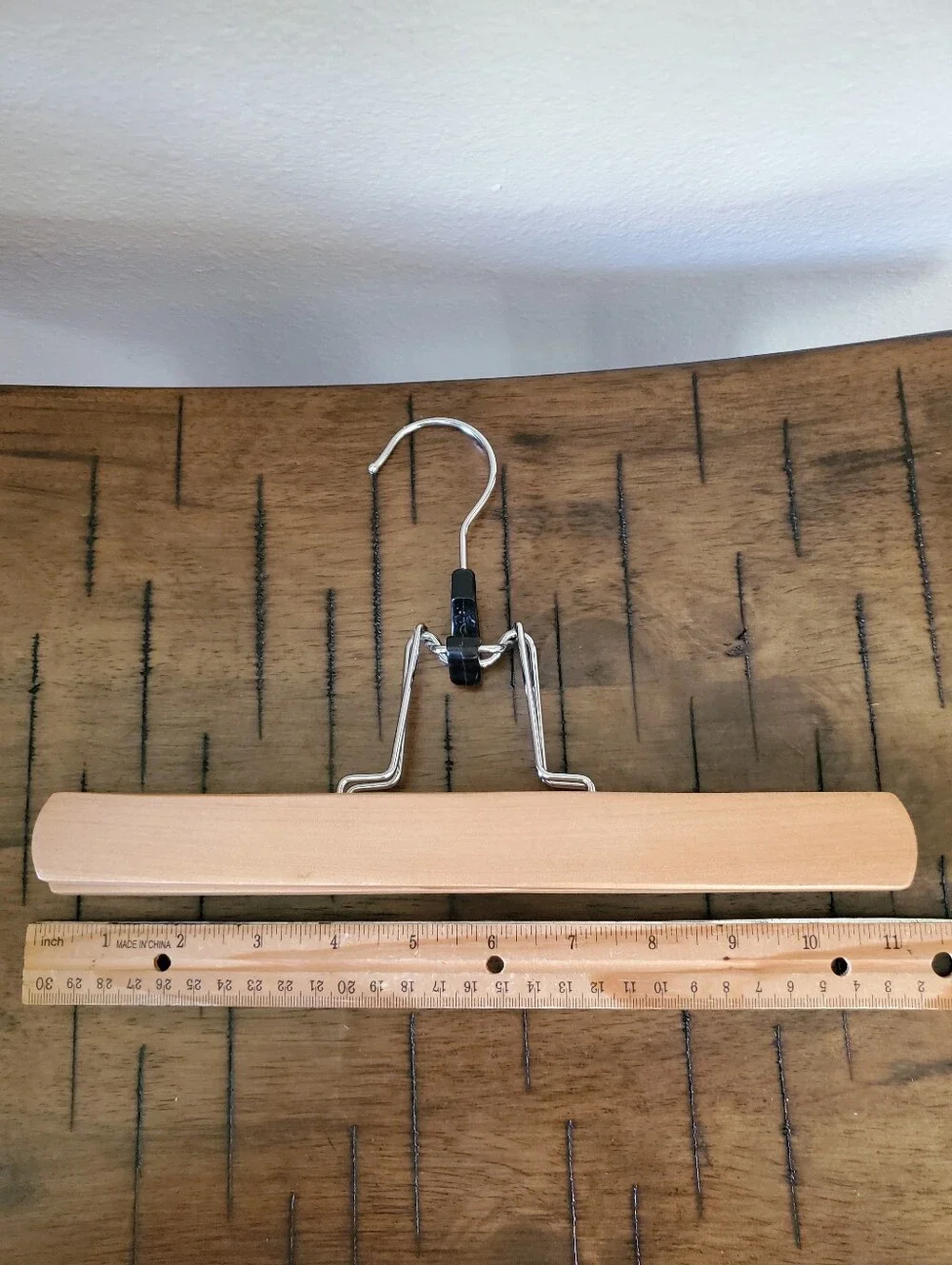 Wooden Pant Clamp Hangers  Natural Cherry Walnut Lot of 8
